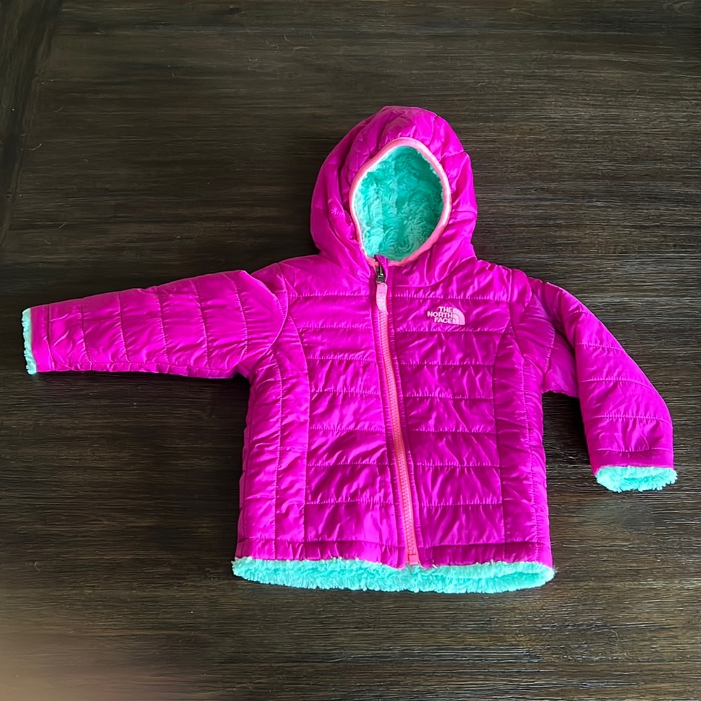 Pink/Mint The North Face Reversible Jacket 12-18m